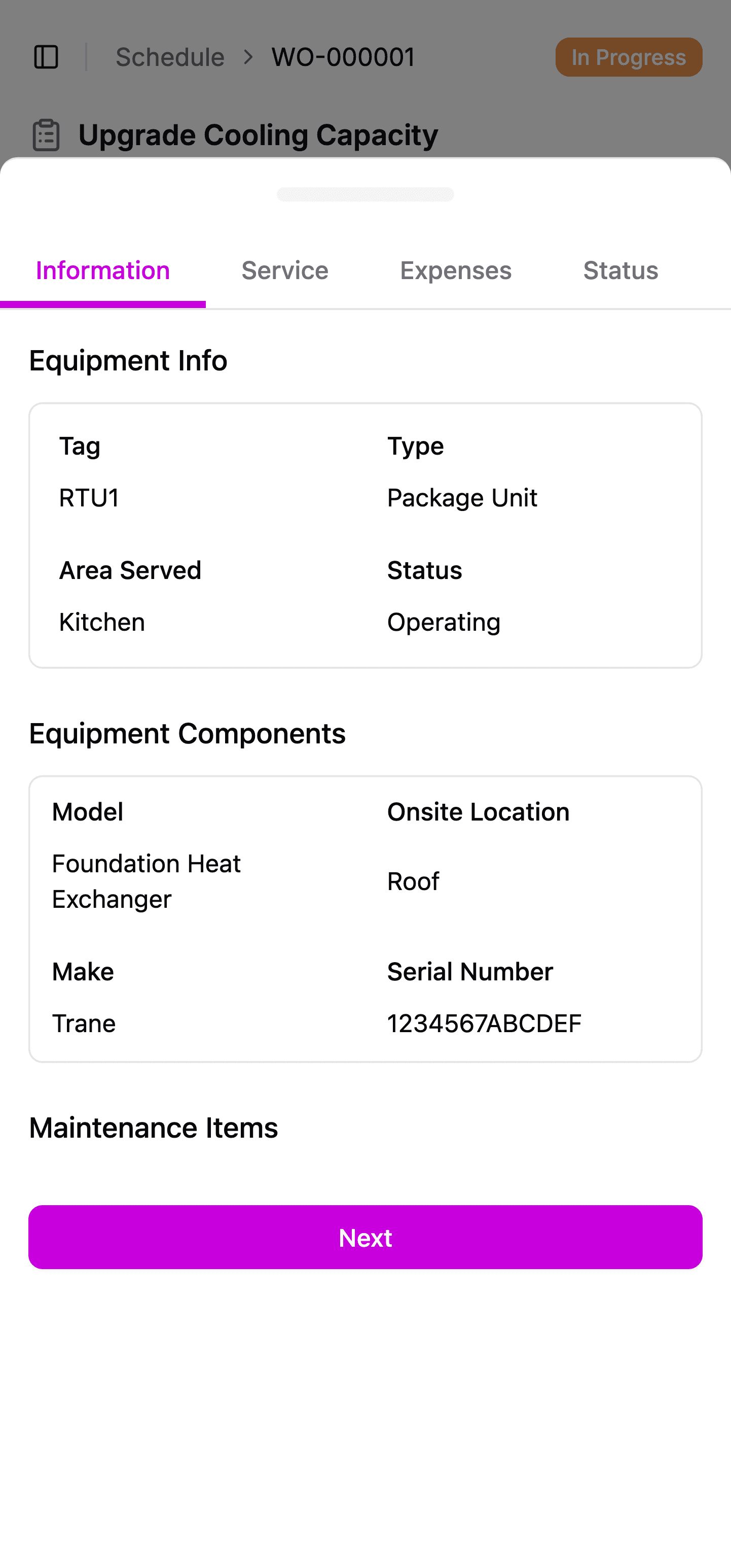 Screenshot of Amplinks customer asset management page
