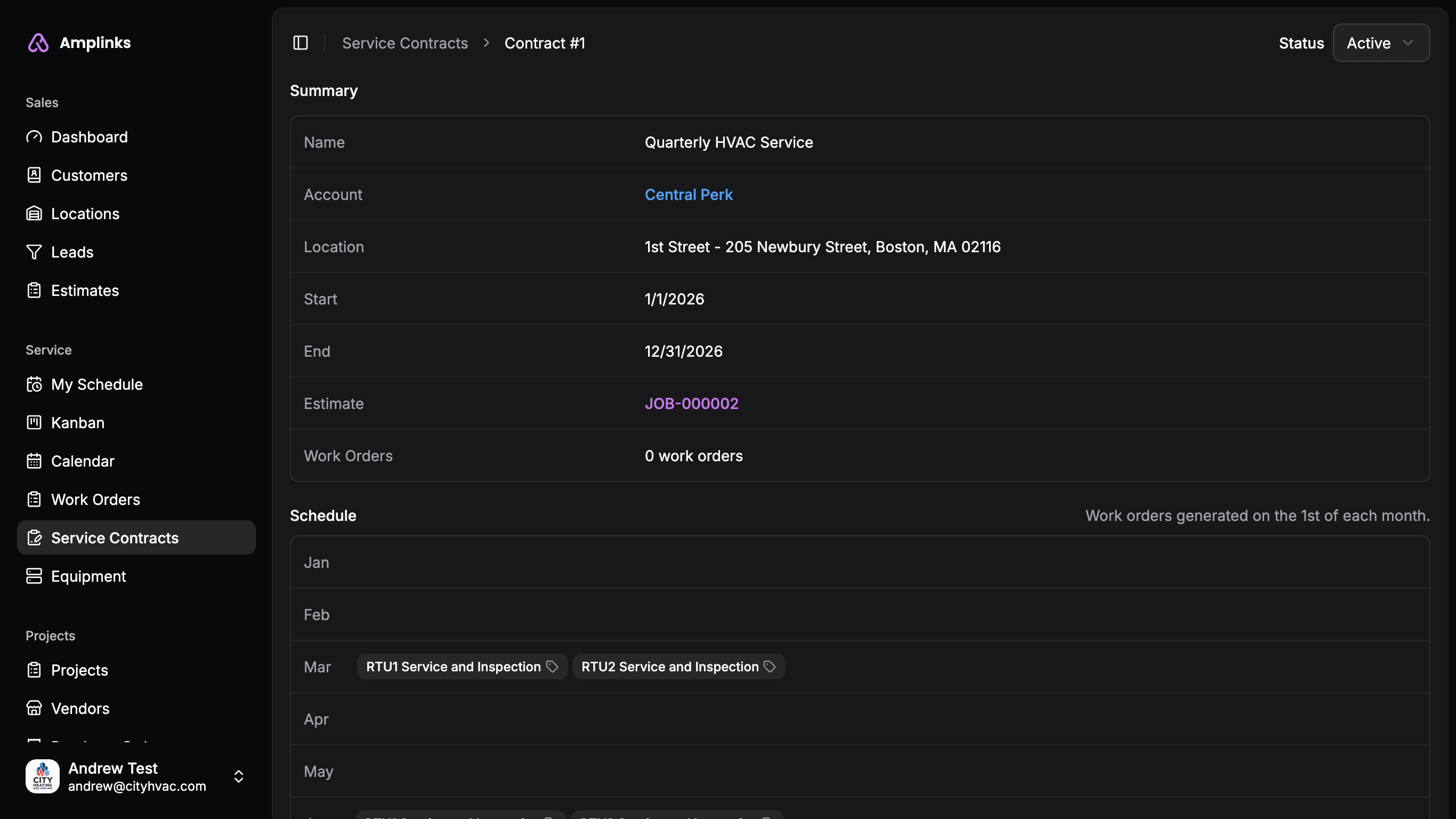 Screenshot of Amplinks Estimate builder