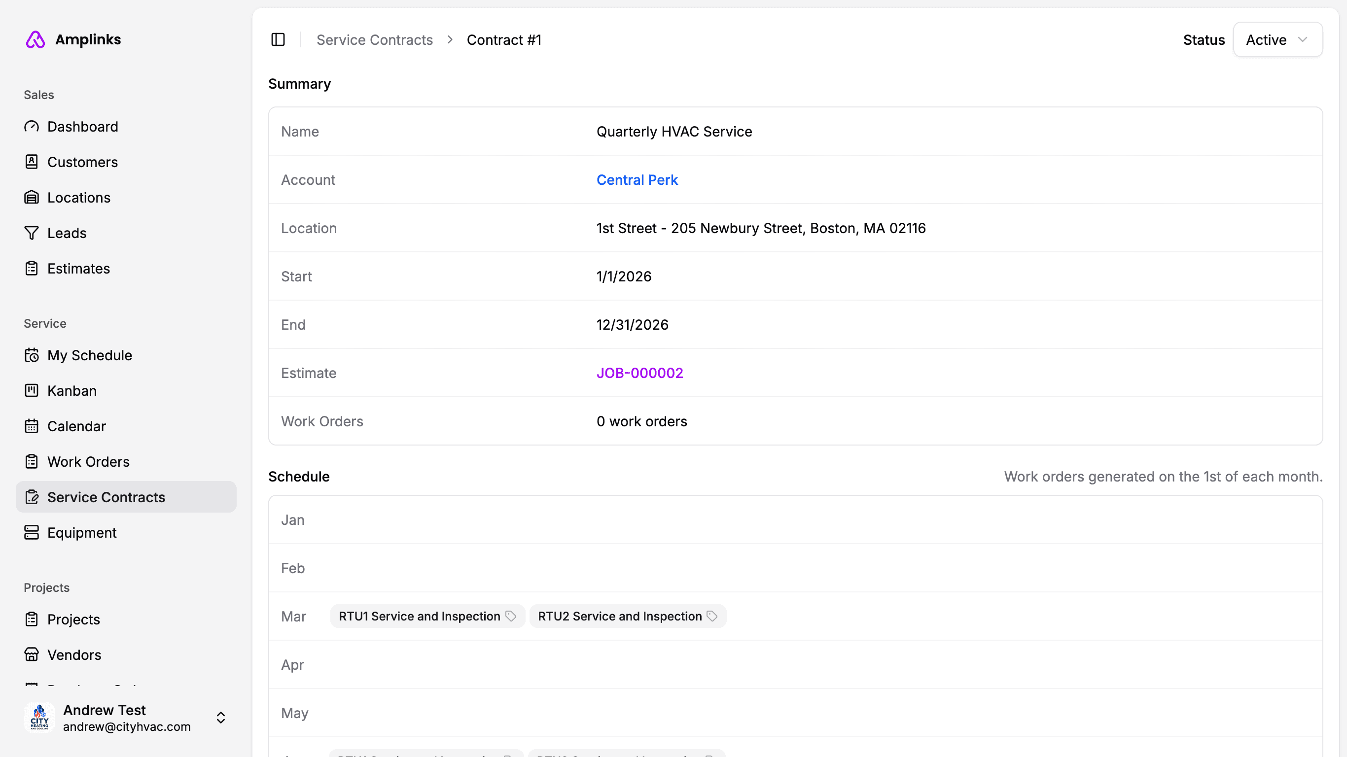 Screenshot of Amplinks Estimate builder