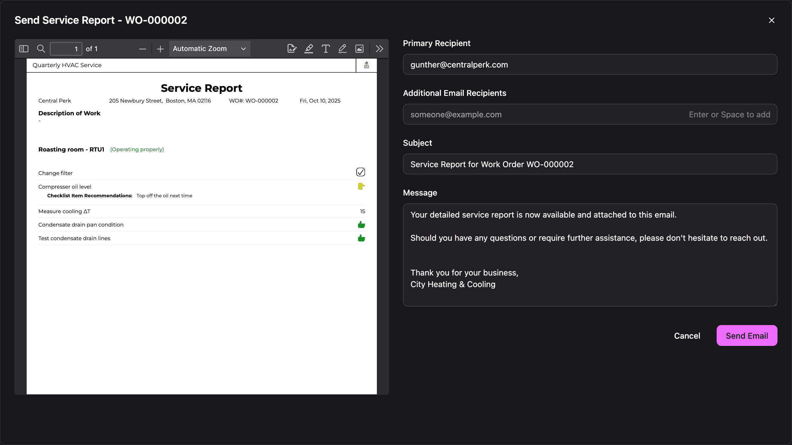 Screenshot of Amplinks checklist template feature