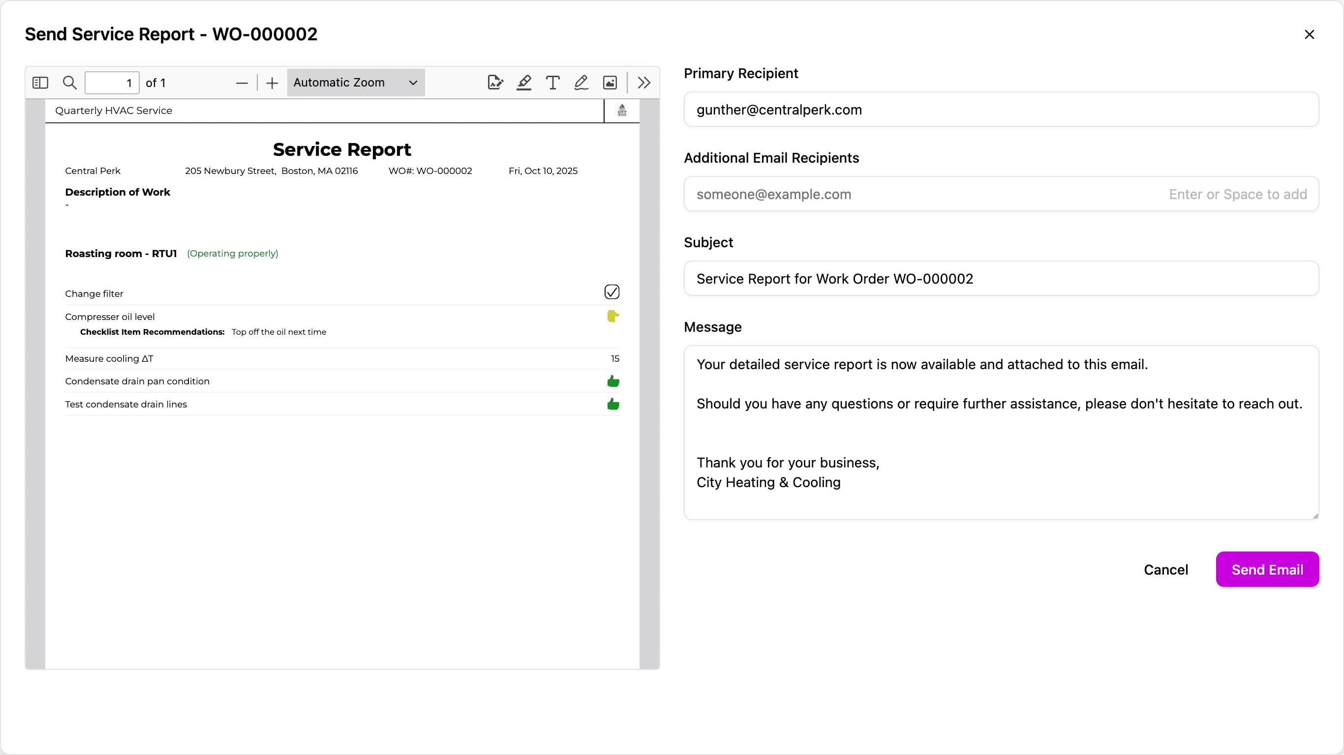 Screenshot of Amplinks checklist template feature